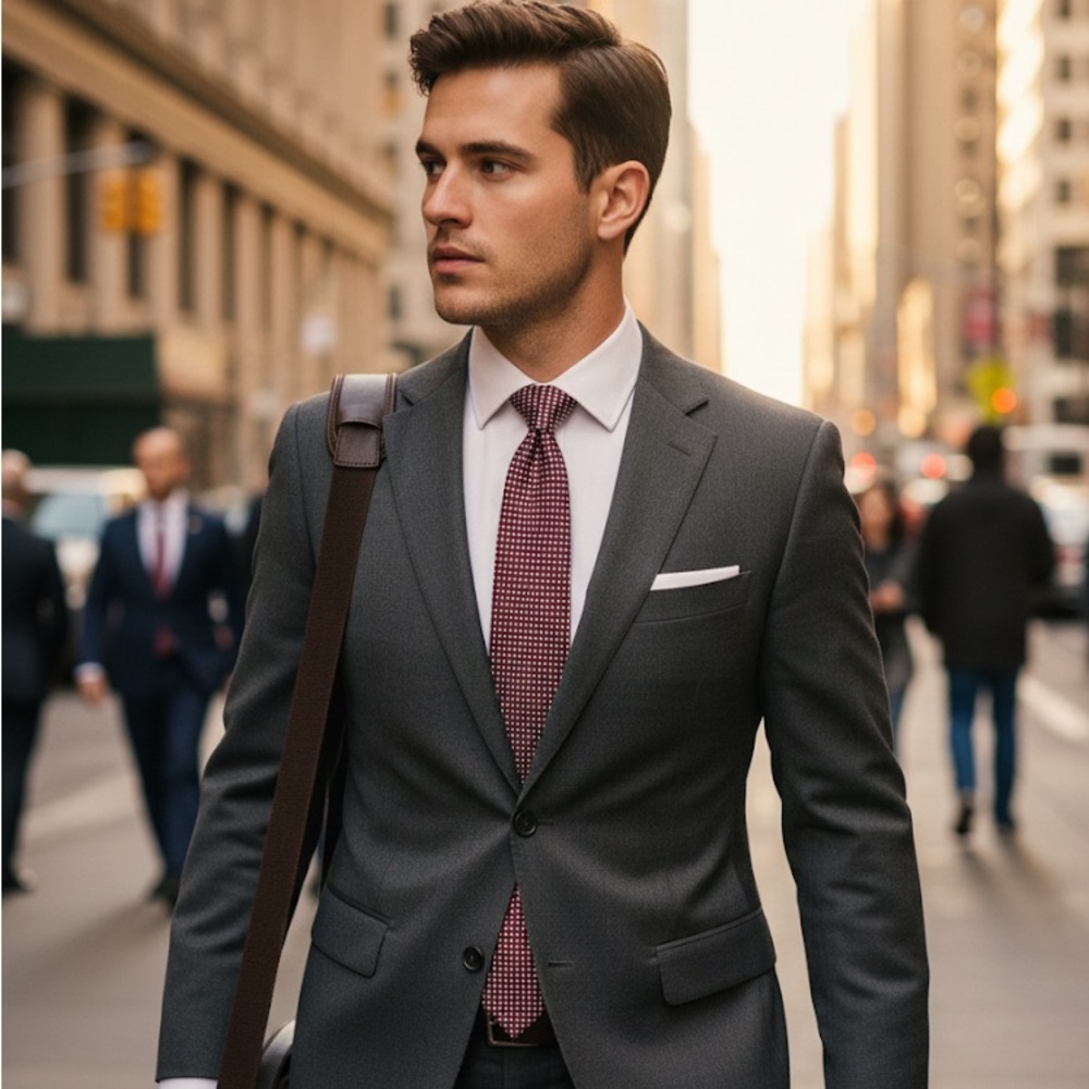 Express Burgundy and White Patterned Tie